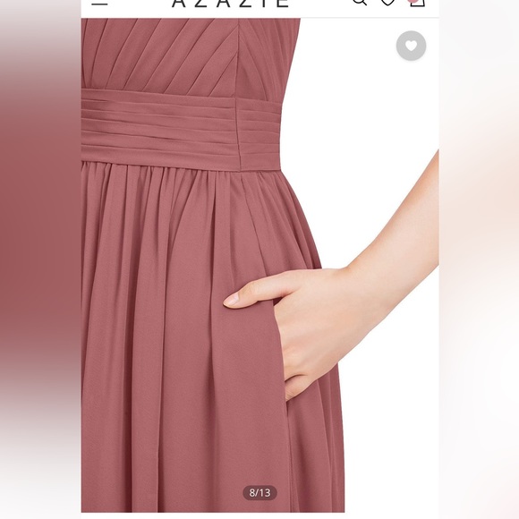 Gently worn Azazie Amethyst Chifron material Bridesmaid Dress. Size 8 - Picture 11 of 14